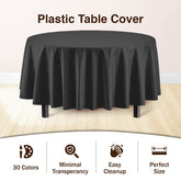 Black Round Plastic Table Cover | Case of 48